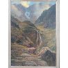 ANTICO QUADRO SILVIO TALMAN OLIO TAVOLA PAESAGGIO MONTAGNA VALLE TRENTO SALUGGIA
