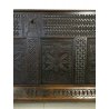 ANTICA CASSAPANCA 1800 INTAGLIATA ELISABETTIANA INGLESE LEGNO ROVERE PANCA BAULE