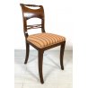 ANTICO SET 6 SEDIA STILE IMPERO LEGNO MASSELLO NOCE OLD DINING CHAIRS VINTAGE