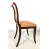 ANTICO SET 6 SEDIA STILE IMPERO LEGNO MASSELLO NOCE OLD DINING CHAIRS VINTAGE