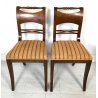 ANTICO SET 6 SEDIA STILE IMPERO LEGNO MASSELLO NOCE OLD DINING CHAIRS VINTAGE