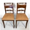 ANTICO SET 6 SEDIA STILE IMPERO LEGNO MASSELLO NOCE OLD DINING CHAIRS VINTAGE