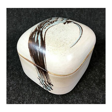 CONTENITORE GEMINIANI FAENZA CERAMICA DIPINTA A MANO FIRMATA VASO COPERCHIO