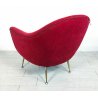 POLTRONA DESIGN 1960 ROSSA VIOLA VINTAGE ARMCHAIR DIVANO SOFA SEDIA ITALY MADE