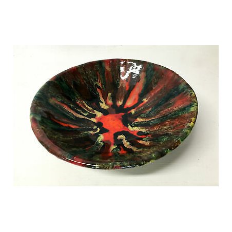 PIATTO CERAMICA SMALTATA SANTA MARGHERITA LIGURE C.D.P. MAIOLICA SMALTO DIPINTA