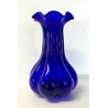 GRANDE VASO VETRO SOFFIATO BLU MURANO DESIGN PORTAFIORI FIORE ITALIAN GLASS ART