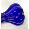 GRANDE VASO VETRO SOFFIATO BLU MURANO DESIGN PORTAFIORI FIORE ITALIAN GLASS ART