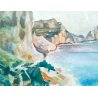 ANTICO QUADRO GIAN PIERO CASTELLI CAPRI 1925 DIPINTO OLIO TAVOLA EPOCA SORRENTO