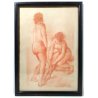 ANTICO QUADRO SANGUIGNA VINCENZO NICOLETTI NUDO DONNA NUDI DIPINTO EPOCA 1932