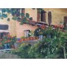 ANTICO QUADRO DIPINTO OLIO TAVOLA CASA CAMPAGNA CASOLARE EPOCA 1900 CORNICE ARTE