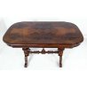 TAVOLO BISCOTTO EPOCA 1800 PIANO IMPIALLACCIATO RADICA LEGNO NOCE GAMBE SCOLPITE