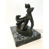 ANTICA SCULTURA BRONZO LIBERTY NUDO DONNA CANE DIANA STATUA FIRMATA EPOCA 1910