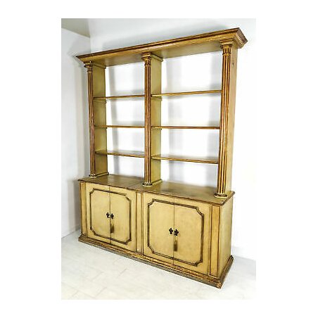 ANTICA CREDENZA ALZATA LIBRERIA A GIORNO VENEZIANA LACCATA NEOCLASSICO 1800