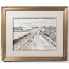 Dipinto firmato Van Ug, 1972, paesaggio innevato
