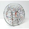 SCULTURA VETRO POLICROMO MURANO FIRMATA SABINO VENTURA  PIATTO GLASS ART EPOCA