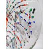 SCULTURA VETRO POLICROMO MURANO FIRMATA SABINO VENTURA  PIATTO GLASS ART EPOCA