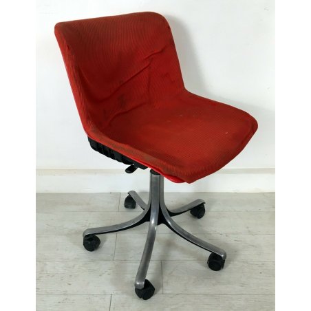 SEDIA TECNO DESIGN OSVALDO BORSANI MODUS GIREVOLE UFFICIO VINTAGE ROSSA  CHAIR