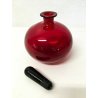 VASO BOCCIA TAPPO VETRO SOFFIATO ROSSO MURANO DESIGN BOCCETTA VASETTO VINTAGE