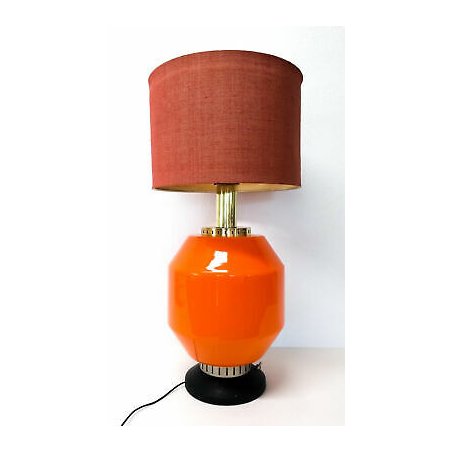 ANTICA LAMPADA TAVOLO DESIGN STILNOVO ARANCIONE 2 LIVELLI MADE ITALY EPOCA 1970