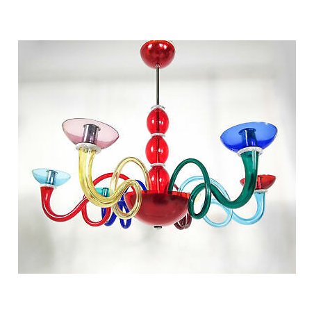 LAMPADARIO ARTEMIDE PANTALICA ORNI HALLOWEEN VETRO SOFFIATO COLORATO SOSPENSIONE