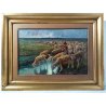 ANTICO QUADRO GUIDO MANTOVANI IL GREGGE PASTORALE DIPINTO OLIO TAVOLA EPOCA 1900