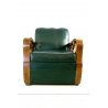ANTICA POLTRONA LETTO ECO PELLE SKY ARMCHAIR BED LEGNO VERDE DECO' 1930/40