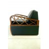 ANTICA POLTRONA LETTO ECO PELLE SKY ARMCHAIR BED LEGNO VERDE DECO' 1930/40