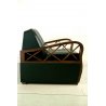 ANTICA POLTRONA LETTO ECO PELLE SKY ARMCHAIR BED LEGNO VERDE DECO' 1930/40