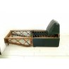 ANTICA POLTRONA LETTO ECO PELLE SKY ARMCHAIR BED LEGNO VERDE DECO' 1930/40