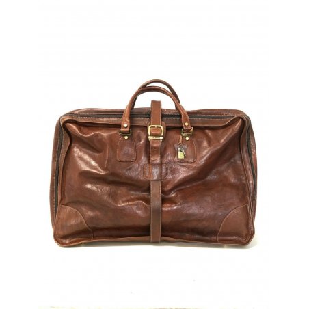 BORSONE DA VIAGGIO THE BRIDGE VINTAGE PELLE CUOIO MARRONE MADE IN ITALY IL PONTE