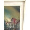ANTICO QUADRO DIPINTO MAURO EMILIO CORRIAS CITTA ASTRATTO PAESAGGIO ANNI 70 OLD 