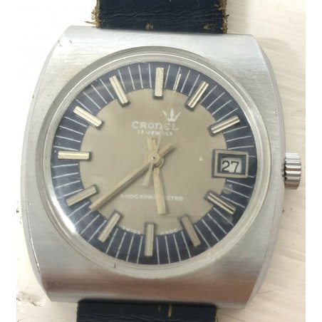 ANTICO OROLOGIO POLSO ANNI 60/70 CRONEL17 JEWELS WATCH SWISS MADE SHOCKPROTECTED