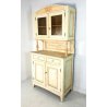 CREDENZA SHABBY CHIC DECAPATA LEGNO MASSELLO ALZATA EPOCA DIPINTA 1900 CUCINA