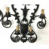 ANTICA COPPIA APLIQUE LAMPADE MURO FERRO BATTUTO CANDELE EPOCA OLD COPPA LUME 