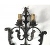 ANTICA COPPIA APLIQUE LAMPADE MURO FERRO BATTUTO CANDELE EPOCA OLD COPPA LUME 