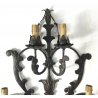 ANTICA COPPIA APLIQUE LAMPADE MURO FERRO BATTUTO CANDELE EPOCA OLD COPPA LUME 