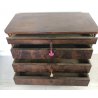 ANTICO COMÒ CARLO X PIUMA DI NOCE LEGNO 4 CASSETTI CASSETTONE EPOCA 1900 OLD 