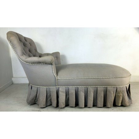 ANTICA CHAISE LONGUE DORMEUSE DIVANO INGLESE 1800 GRIGIA OLD SOFA STOFFA 