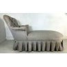 ANTICA CHAISE LONGUE DORMEUSE DIVANO INGLESE 1800 GRIGIA OLD SOFA STOFFA 
