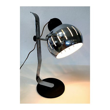 LAMPADA TAVOLO DESIGN ATTR. GOFFREDO REGGIANI METALLO CROMATO VINTAGE SPACE AGE