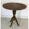 ANTICO TAVOLO ROTONDO 4 GAMBE INTARSIATO COFFE TABLE DA GIOCO SALA 1800 NOCE OLD