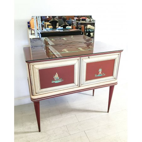 CREDENZA SPECCHIERA DESIGN UMBERTO MASCAGNI VINTAGE MIRROR CABINET SIDEBOARD