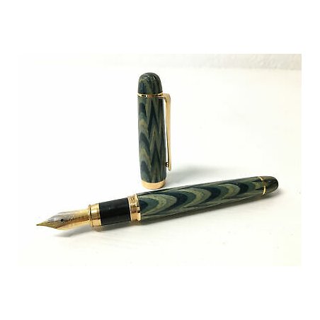 PENNA STILOGRAFICA CORPO LEGNO DIPINTO PENNINO IRIDIUM VINTAGE FOUNTAIN PEN