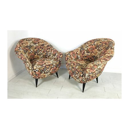 COPPIA POLTRONA DESIGN ITALIA 40 RIF. GIÒ PONTI SOFA DIVANO VINTAGE EPOCA MODERN