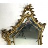 ANTICA SPECCHIERA SPECCHIO FOGLIA ORO LEGNO SCOLPITO VETRO EPOCA 1800/900 OLD 