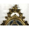 ANTICA SPECCHIERA SPECCHIO FOGLIA ORO LEGNO SCOLPITO VETRO EPOCA 1800/900 OLD 