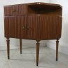 COPPIA COMODINI DESIGN PAOLO BUFFA VINTAGE LEGNI MISTI ORIGINALI ANNI 60 OTTONE