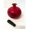 VASO BOCCIA TAPPO VETRO SOFFIATO ROSSO MURANO DESIGN BOCCETTA VASETTO VINTAGE