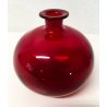 VASO BOCCIA TAPPO VETRO SOFFIATO ROSSO MURANO DESIGN BOCCETTA VASETTO VINTAGE
