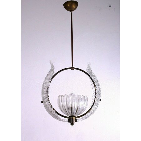 LAMPADARIO MURANO TRASPARENTE BAROVIER E TOSO VINTAGE VETRO GLASS MODERNARIATO 